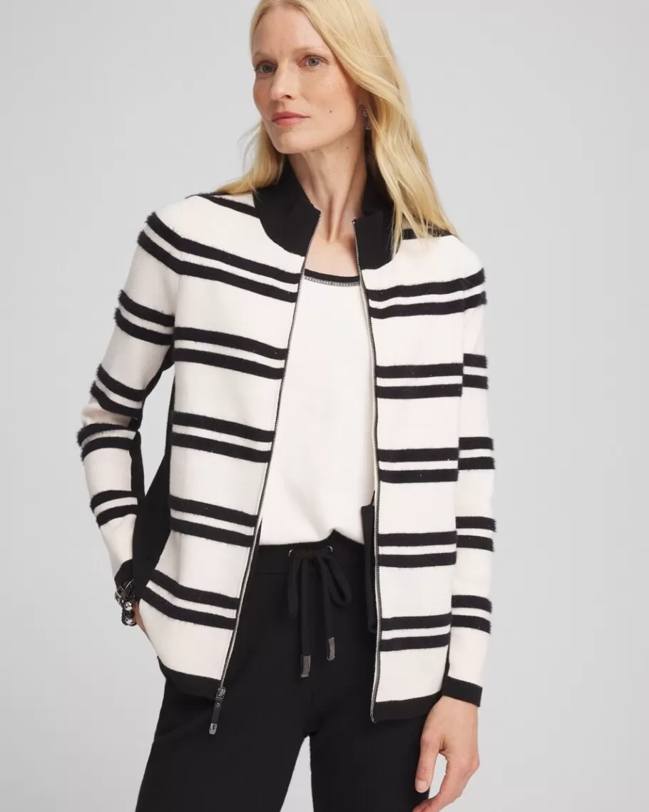 Chico's Zenergy® Luxe Cashmere Blend Striped Cardigan