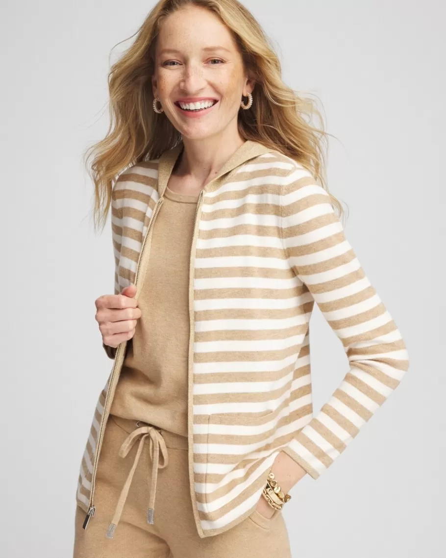 Chico's Zenergy® Luxe Striped Hooded Cardigan