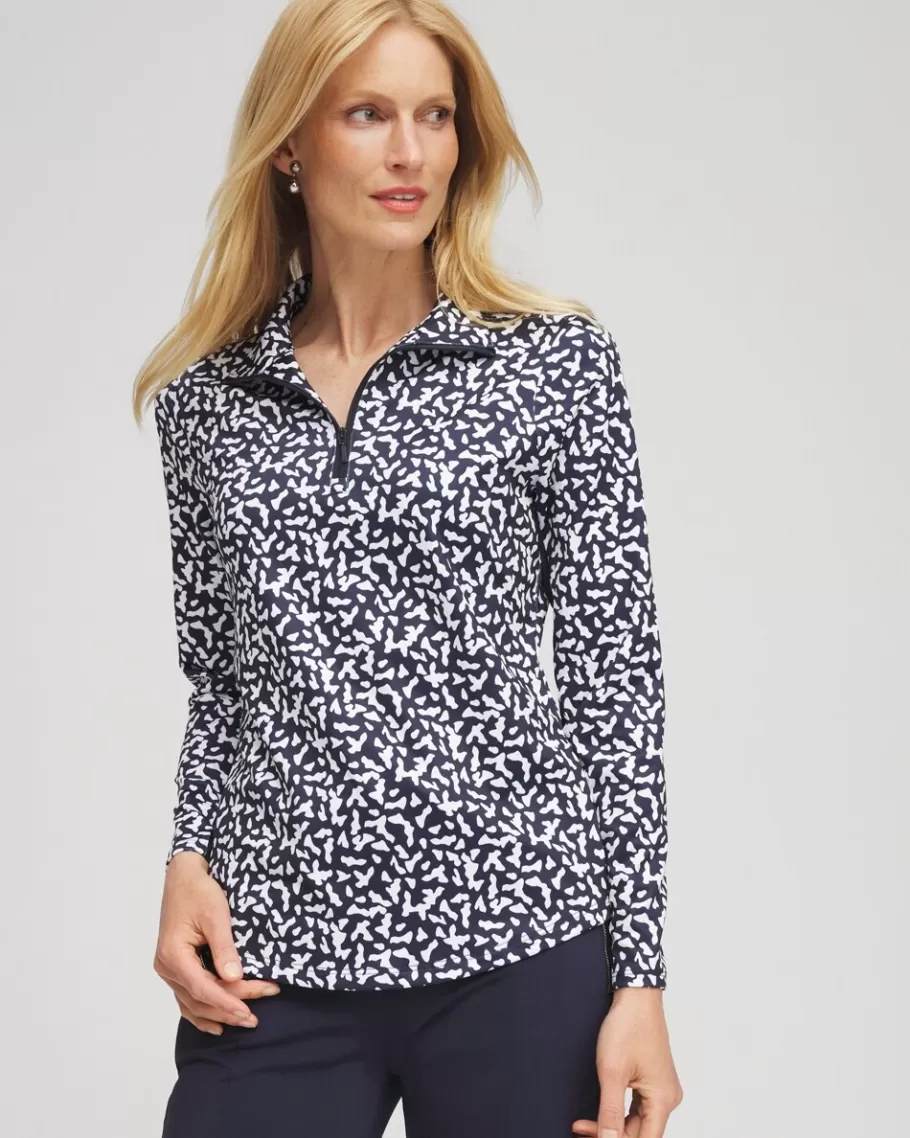 Chico's Zenergy® UPF Dots Mesh Inset Top