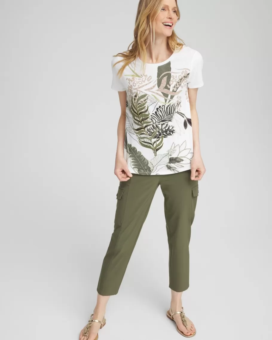 Chico's Zenergy® UPF Embroidered Leaves Tee