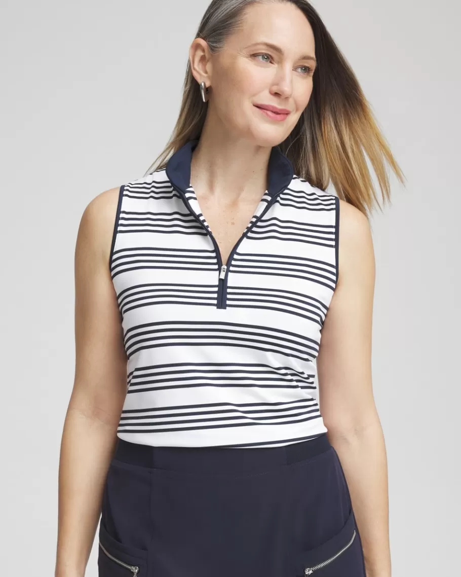 Chico's Zenergy® UPF Knit Stripe Polo Tank