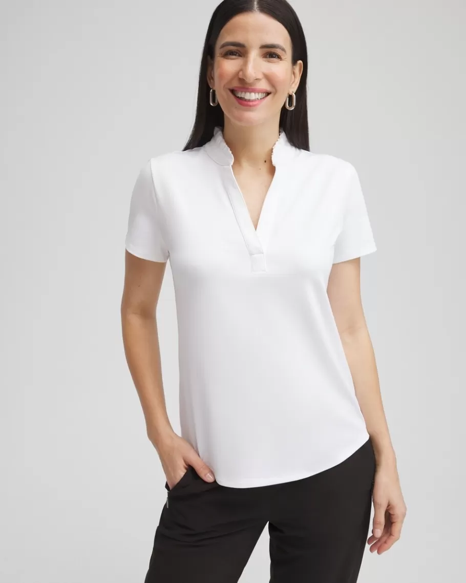 Chico's Zenergy® UPF Ruffle Neck Polo