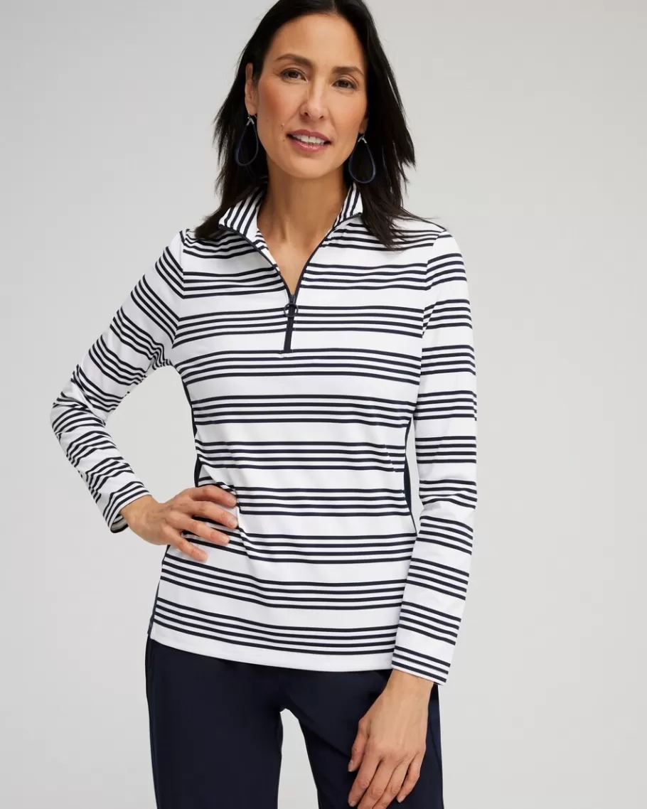 Chico's Zenergy® UPF Stripe Long Sleeve Top