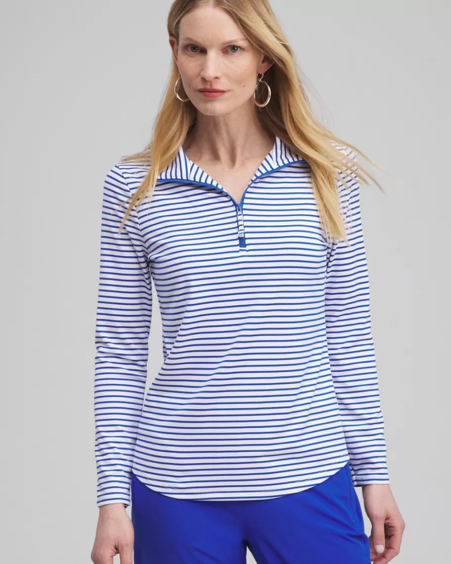 Chico's Zenergy® UPF Stripe Long Sleeve Top