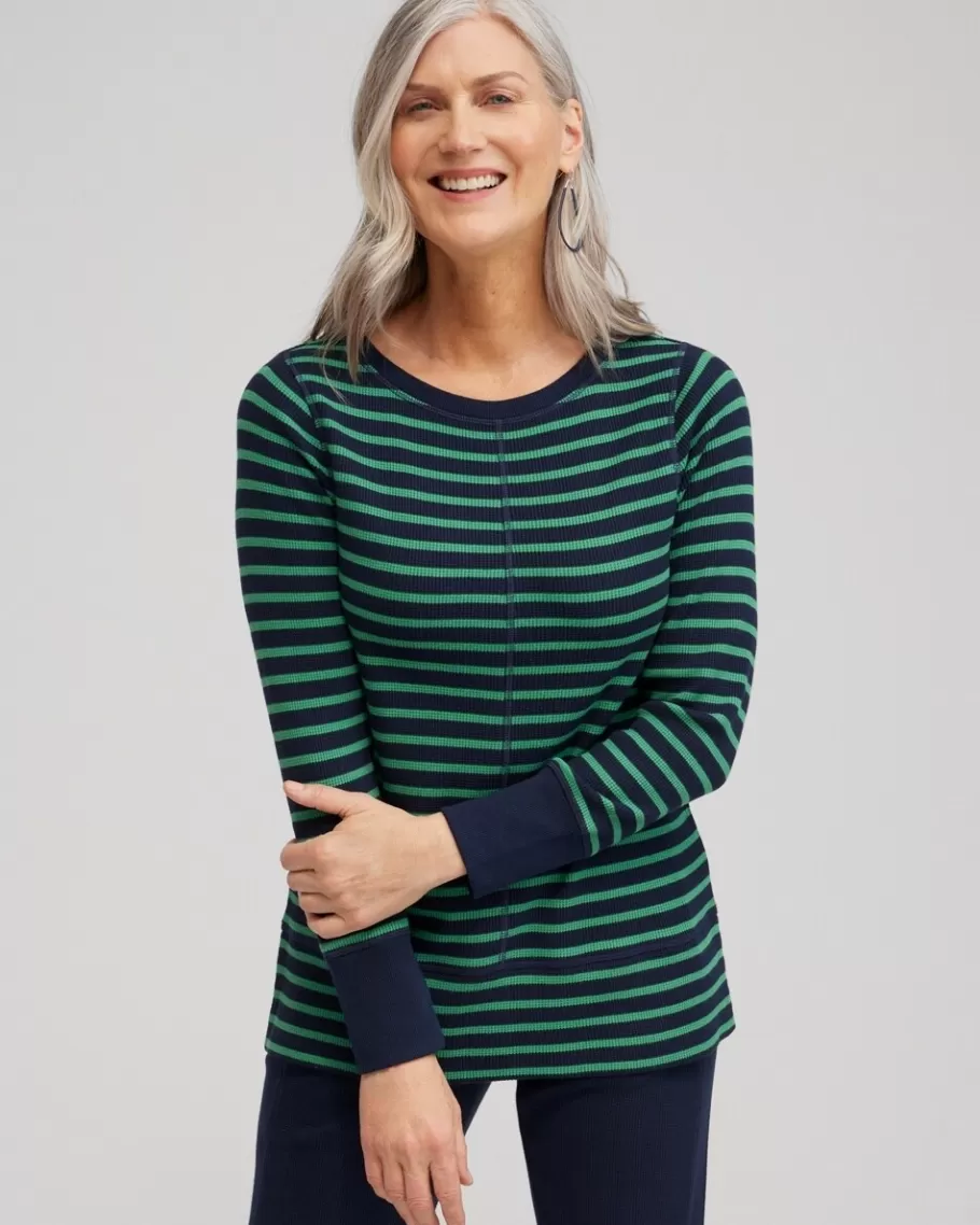 Chico's Zenergy® Waffle Knit Stripe Top